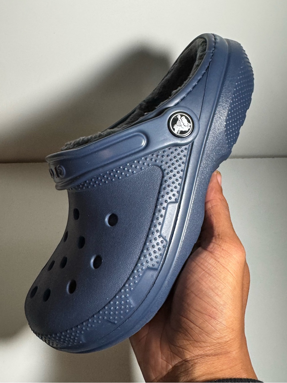 CROCS Classic Lined Clogs “Navy/Grey” Women’s Size 7